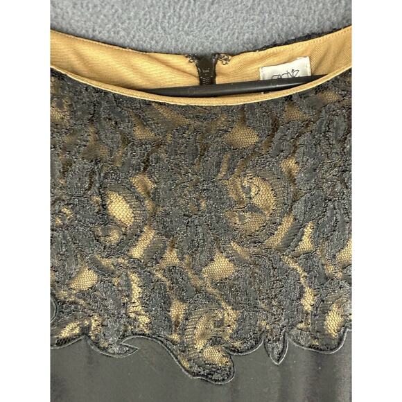 Cache Sheath Dress Sz 14 Lace Black Sleeveless Knee Length - Picture 3 of 6